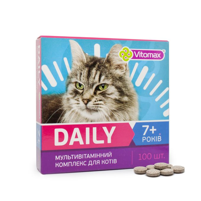 Мультивітамінний комплекс Daily Vitomax для котів 7+ років (100 табл.)