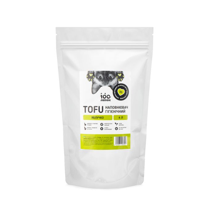 Наполнитель гигиенический TOFU ТМ 100 Лапок с ароматом «Яблочко», 4Л